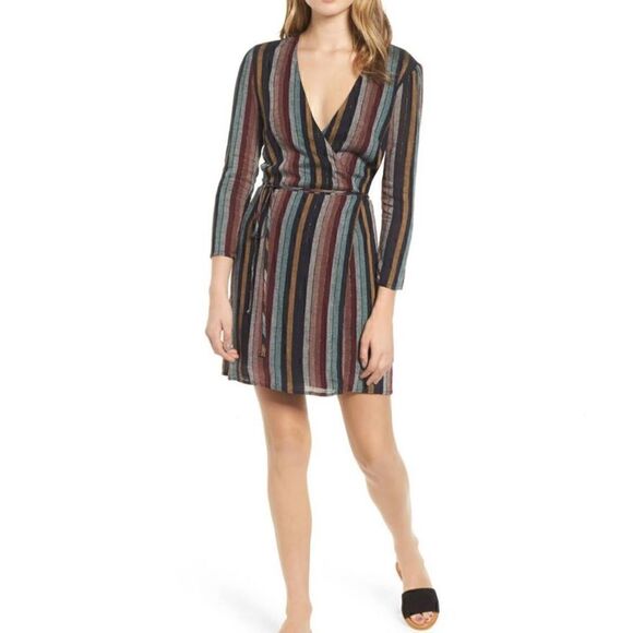 Rails Lola Metallic Strips Wran Dress M - Picture 1 of 10